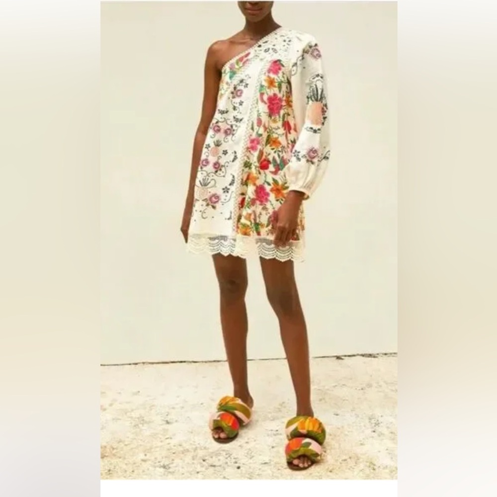 FARM rio one shoulder dress - small